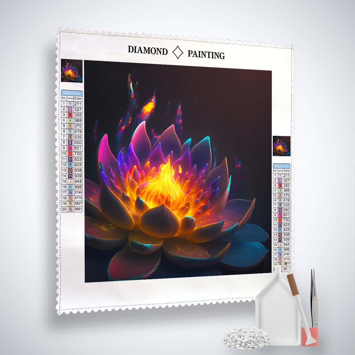 Fire Flower in the Night — AB Diamond Painting Kit, product view 2