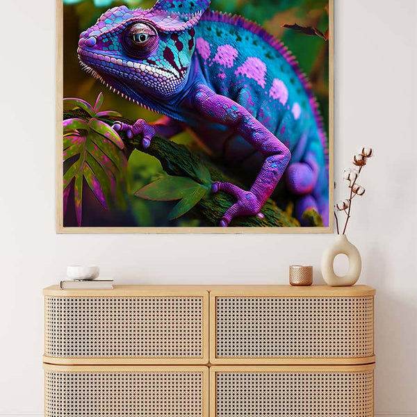 Purple blue chameleon — Diamond Painting Kit, product view 3