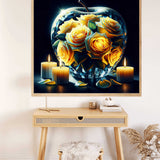 Glass apple yellow roses — Diamond Painting Kit, product view 2