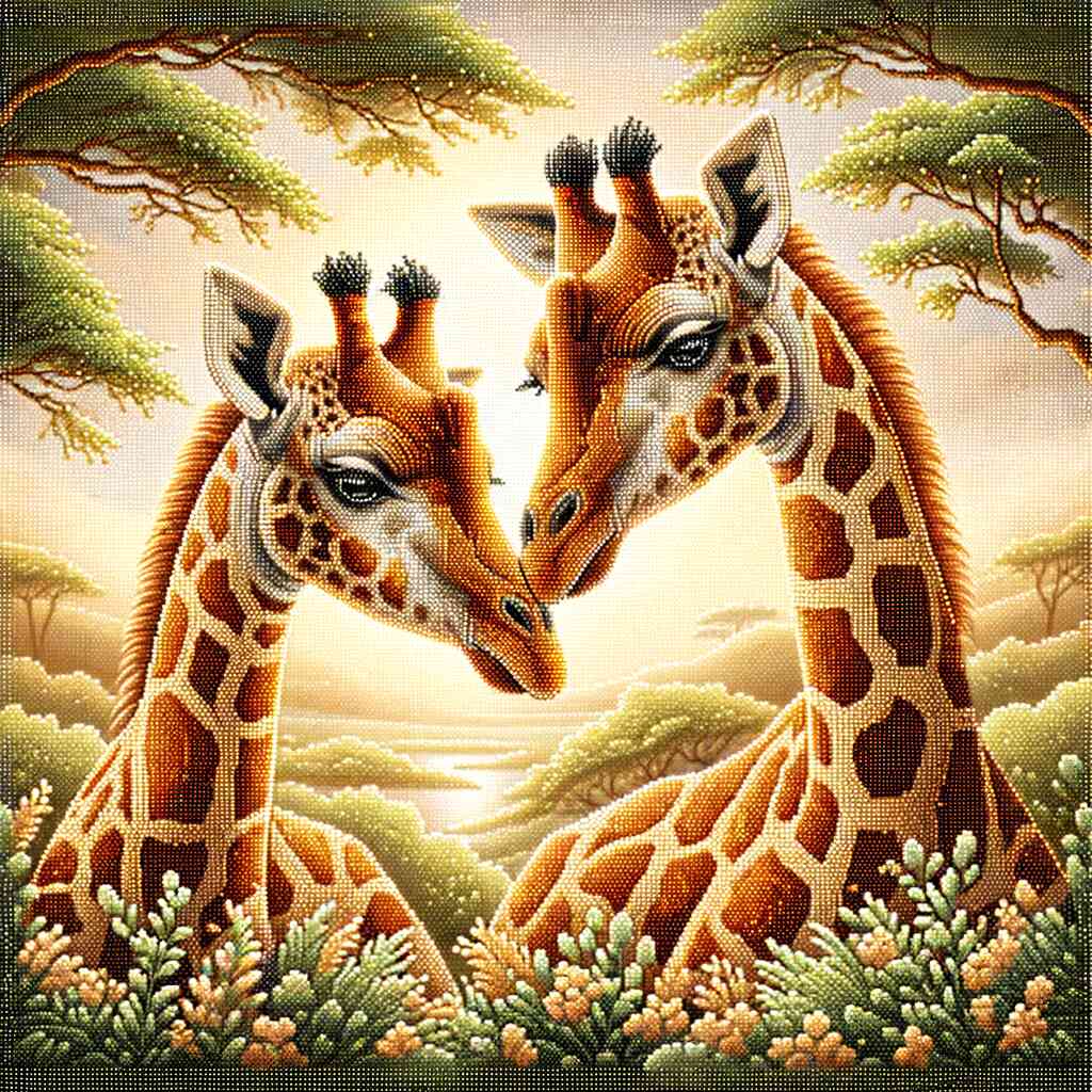 Giraffe Couple — Diamond Painting Kit design