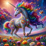 Rainbow unicorn with jewelry — Diamond Painting Kit design