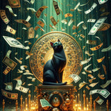 Money Rain Cat — Diamond Painting Kit design