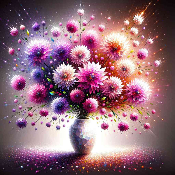 Bouquet of flowers in vase — Diamond Painting Kit design