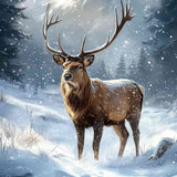 Deer in the snow — Diamond Painting Kit design