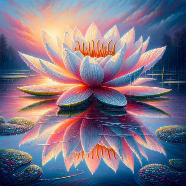 Water lily reflection — Diamond Painting Kit design