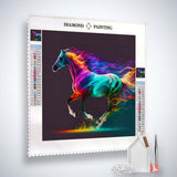 Galloping neon horse — AB Diamond Painting Kit, product view 2