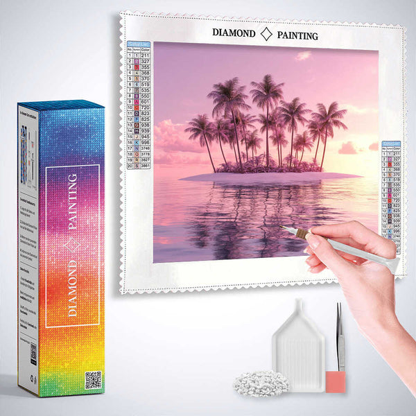 Pink Island Dreams — Diamond Painting Kit, product view 3