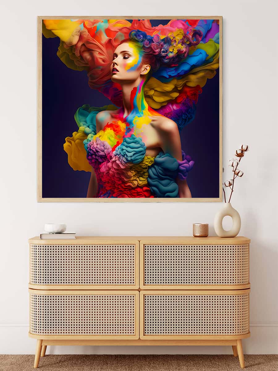 Color Explosion Women's Hairstyle — AB Diamond Painting Kit, product view 3
