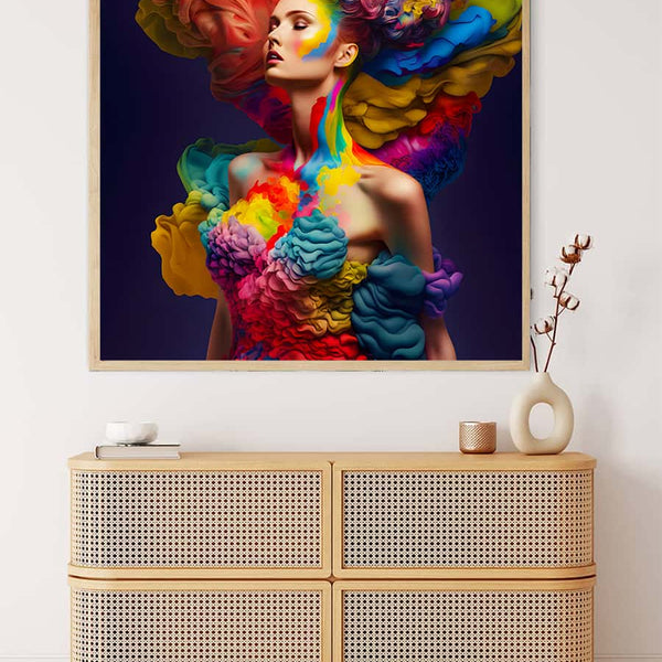 Color Explosion Women's Hairstyle — AB Diamond Painting Kit, product view 3
