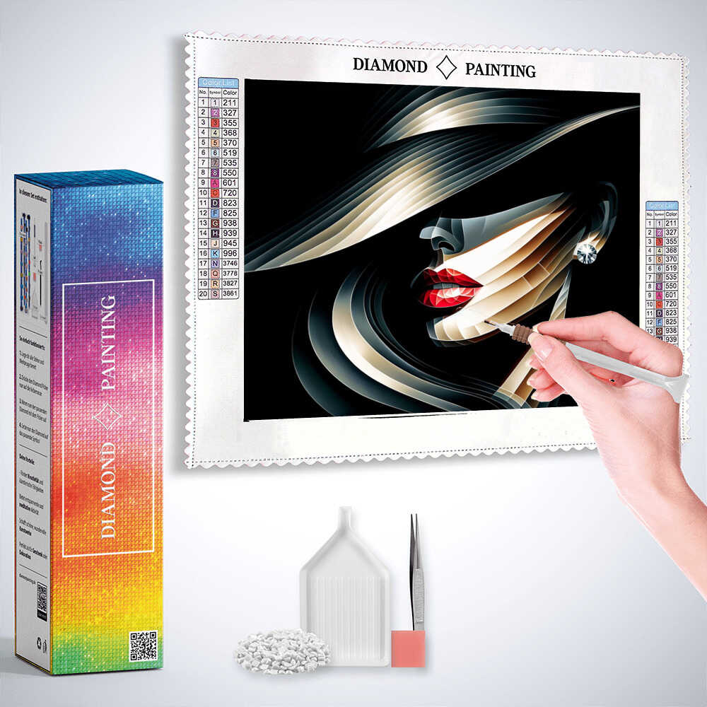 A Glance beneath the Hat — Diamond Painting Kit, product view 3
