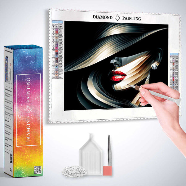 A Glance beneath the Hat — Diamond Painting Kit, product view 3