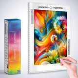 Dandelion abstract and colorful — Diamond Painting Kit, product view 3