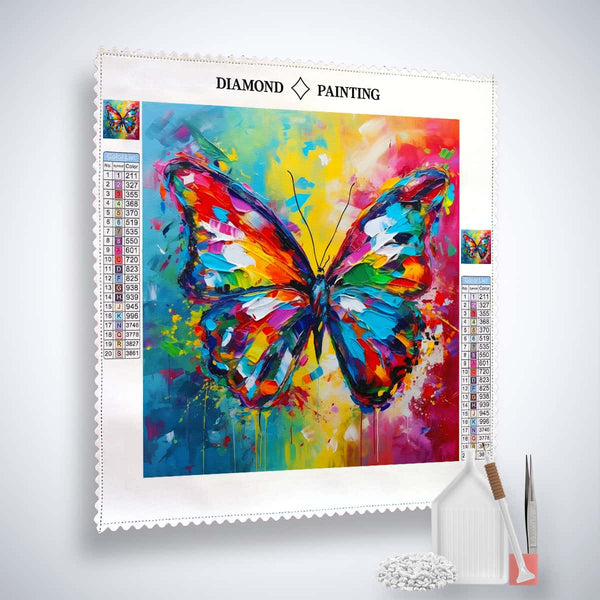Butterfly Abstract Colorful — AB Diamond Painting Kit, product view 2
