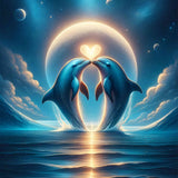 Dolphins heart — Diamond Painting Kit design