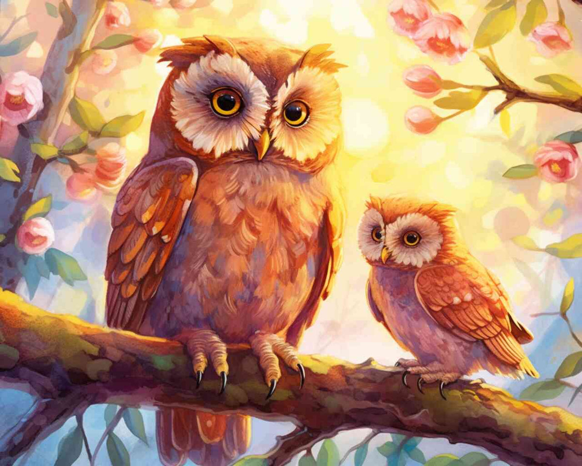 Enchanted Companions: Mother and Child — Diamond Painting Kit design
