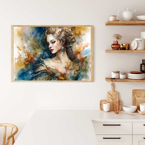 Abstract woman in dress — AB Diamond Painting Kit, product view 3