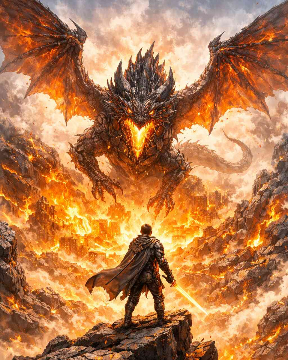 Dragon Fire: The Last Stand — Diamond Painting Kit design