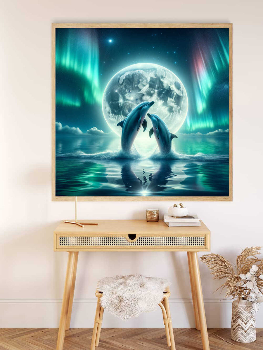 The Dolphins' Moonlit Dance — Diamond Painting Kit, product view 2