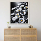 Daisies, Black and White — Diamond Painting Kit, product view 2