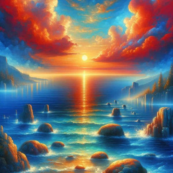 Boulder in the sea — Diamond Painting Kit design