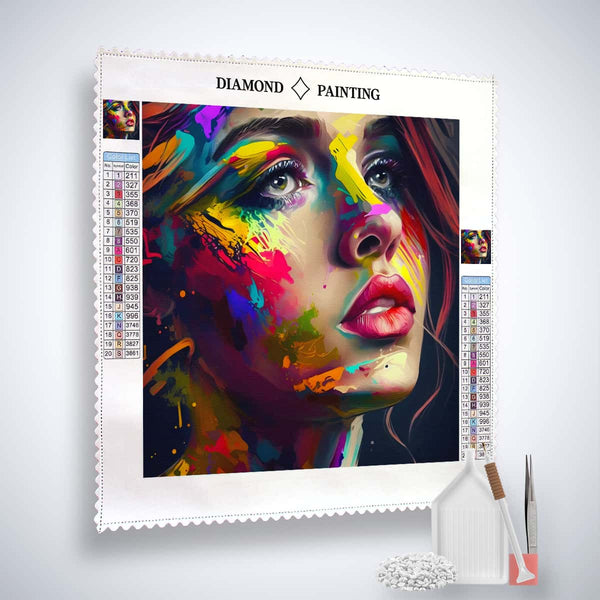 Woman with Colors — AB Diamond Painting Kit, product view 2