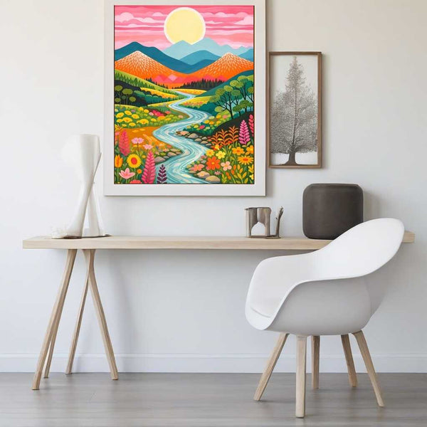Sunrise in the Valley of Flowers — Diamond Painting Kit, product view 2