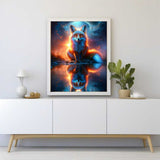 Fox mirror image, colored — Diamond Painting Kit, product view 2
