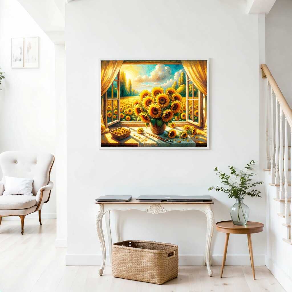 Sunflower Bouquet by the Window — Diamond Painting Kit, product view 2