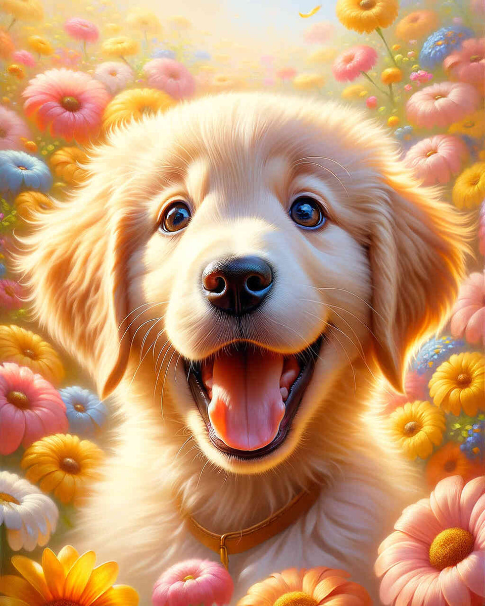 Puppy Golden Retriever — Diamond Painting Kit design