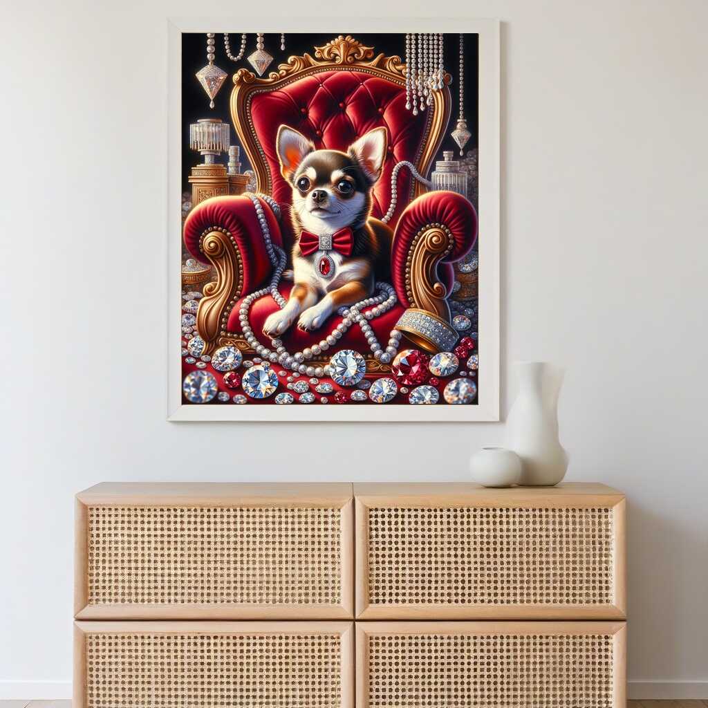 Chihuahua Throne — Diamond Painting Kit, product view 2