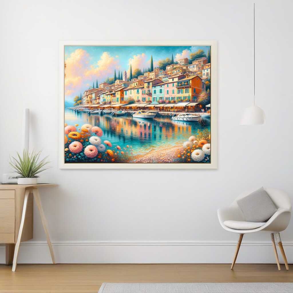 Mediterranean Harbor Town — Diamond Painting Kit, product view 2
