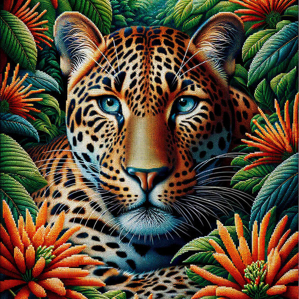 Leopard covering himself — Diamond Painting Kit design