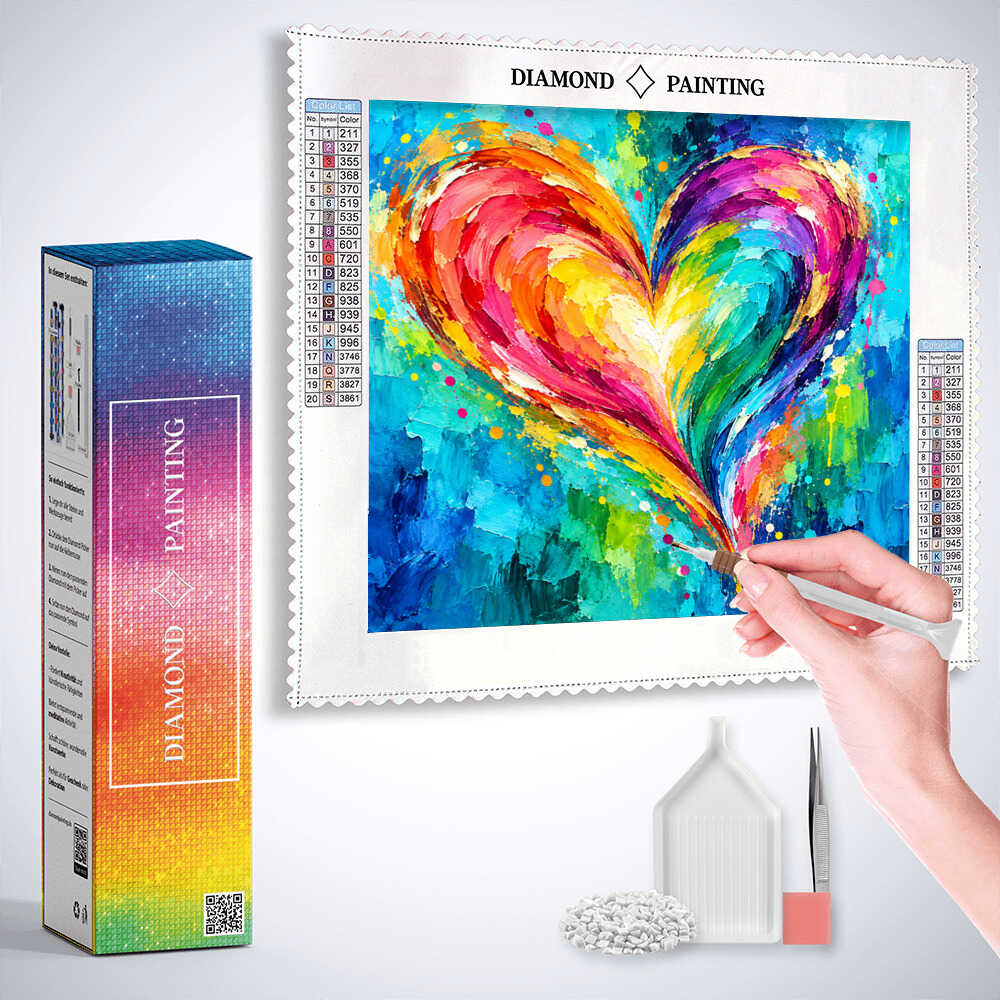 Abstract Heart — Diamond Painting Kit, product view 3