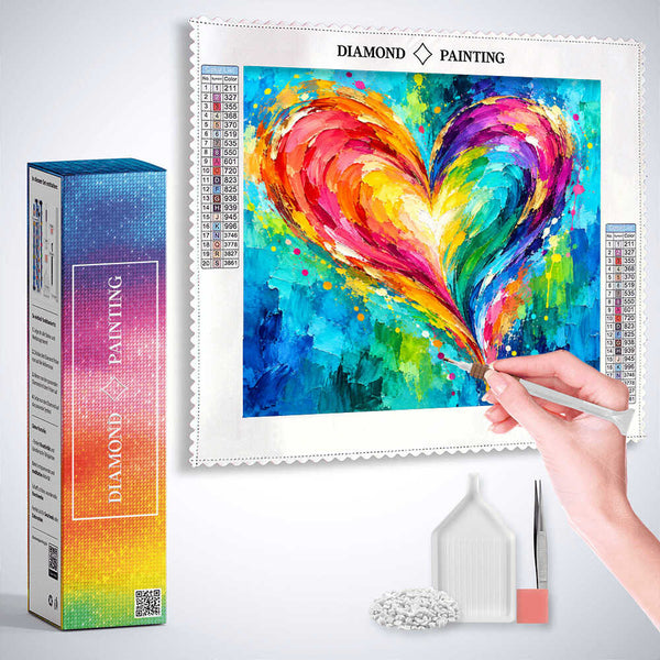 Abstract Heart — Diamond Painting Kit, product view 3