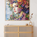 A Young Woman's Floral Awakening — Diamond Painting Kit, product view 2