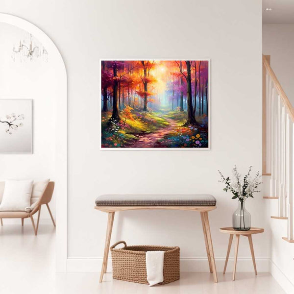 Enchanted Forest in Morning Light — Diamond Painting Kit, product view 2