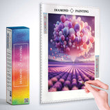Balloons lavender field — Diamond Painting Kit, product view 3