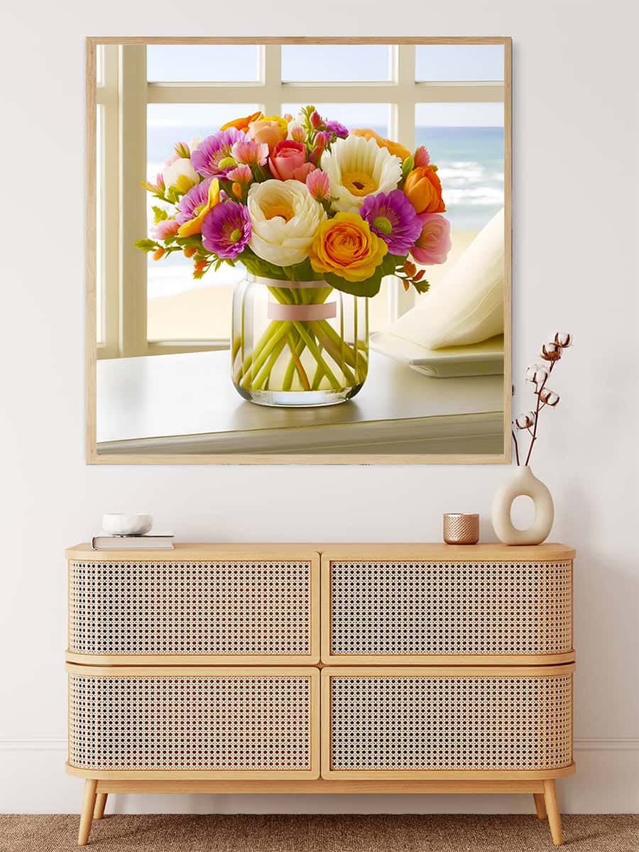 Flower arrangement on the beach — Diamond Painting Kit, product view 3