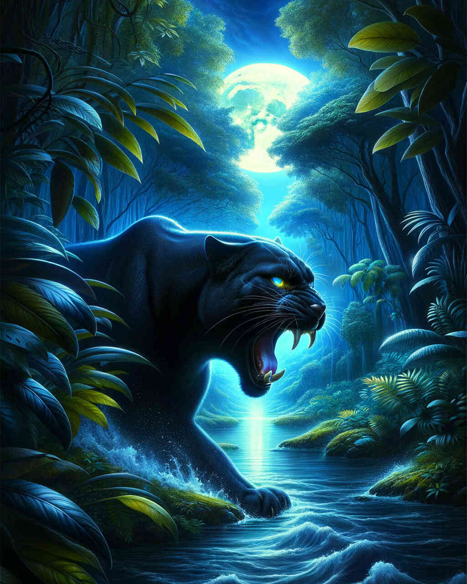 Roaring Panther — Diamond Painting Kit design