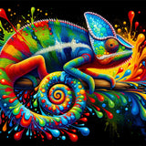 Chameleon Splash, colorful — Diamond Painting Kit design
