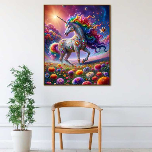 Rainbow unicorn with jewelry — Diamond Painting Kit, product view 2