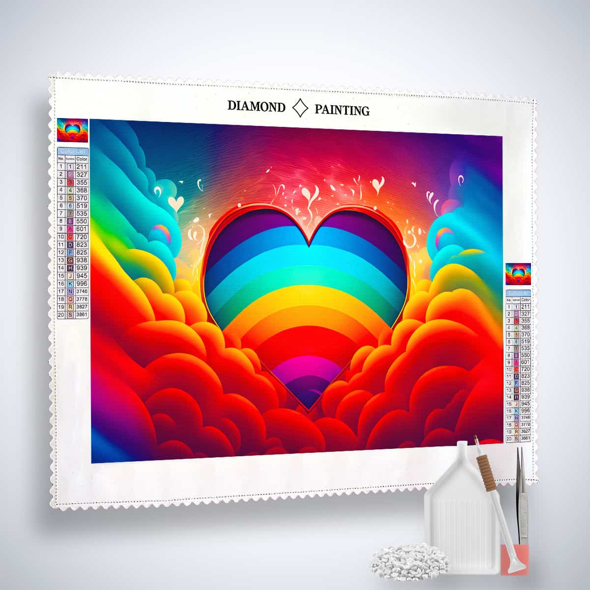 Heart Colorful — AB Diamond Painting Kit, product view 2