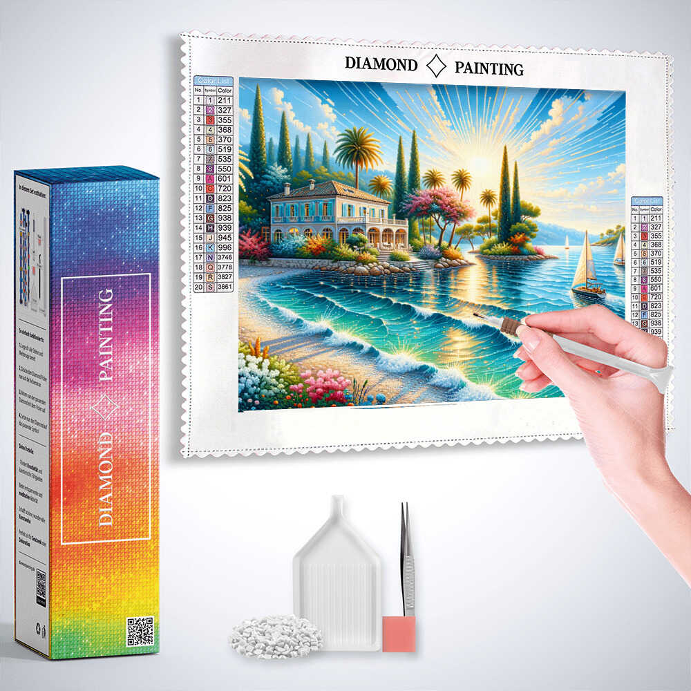House at the seashore — Diamond Painting Kit, product view 3