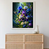 Flowers and bumblebee — Diamond Painting Kit, product view 2