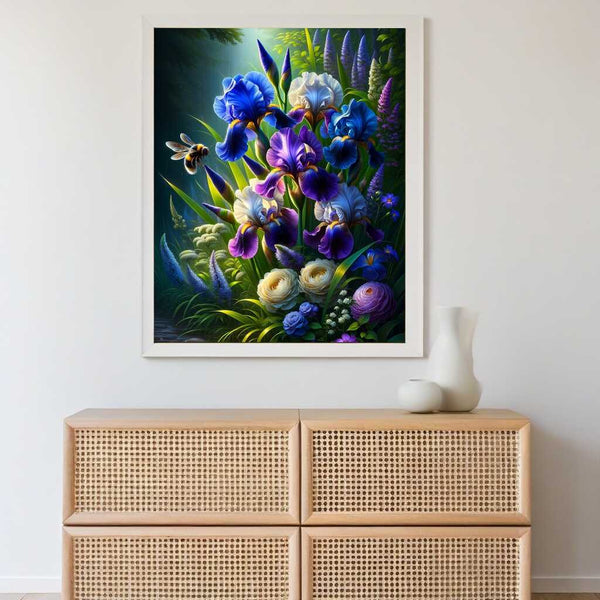 Flowers and bumblebee — Diamond Painting Kit, product view 2