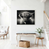 Black and white highland cattle with shaggy hair — Diamond Painting Kit, product view 2