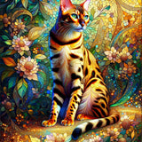 Cat mosaic, Bengal cat — Diamond Painting Kit design