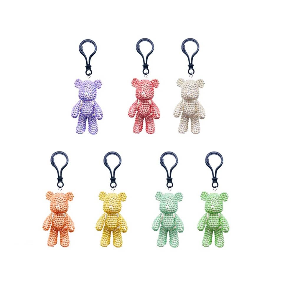 Keychain Glitter Bear — Diamond Painting Keychain Set design