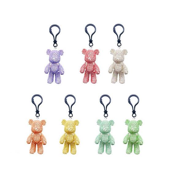 Keychain Glitter Bear — Diamond Painting Keychain Set design