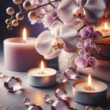 Orchid tea lights — Diamond Painting Kit design